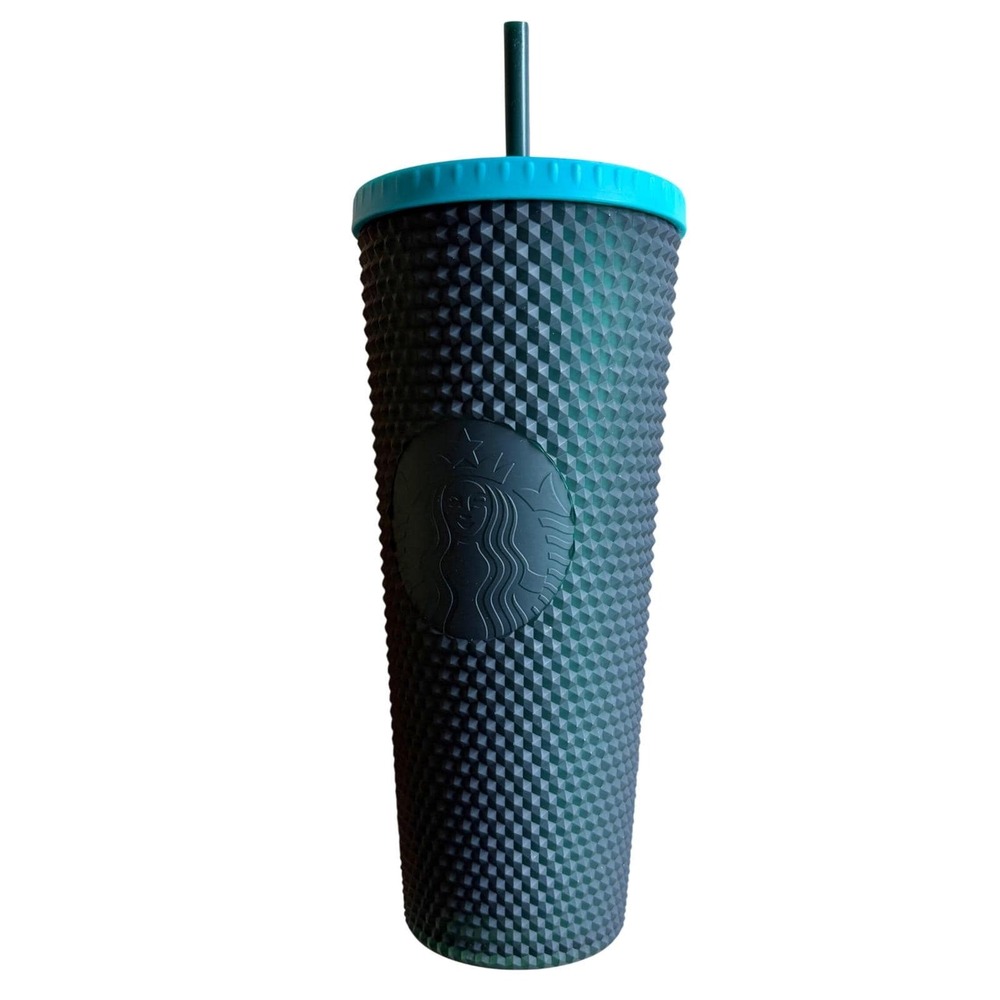 Starbucks 2021 Studded‎ Tumbler Venti 24oz Matte Evergreen Teal Lid Cold Cup